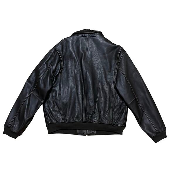 Vtg Aviator Leather Bomber Jacket/Coat Wool Collar Lg Dark Brown Flight Pilot - Picture 6 of 11